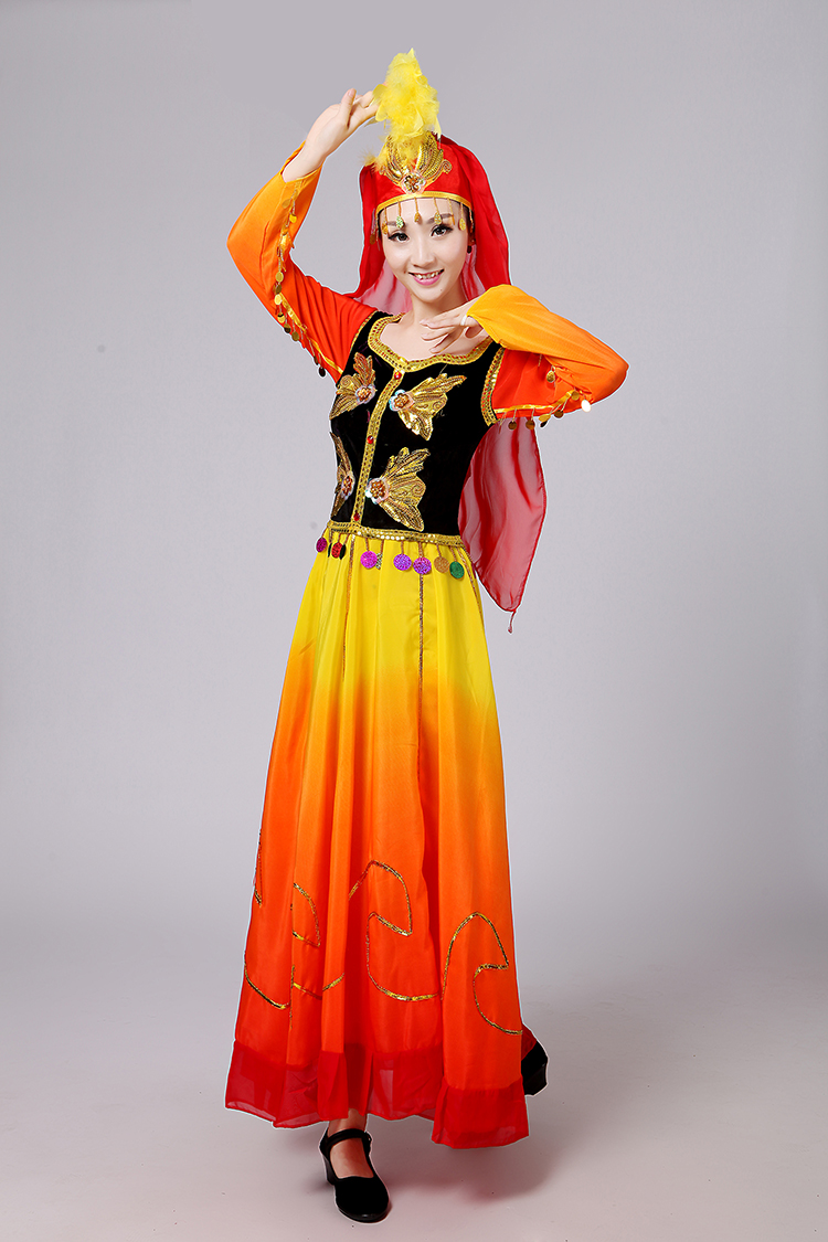 民族舞蹈服新疆女款长裙出租